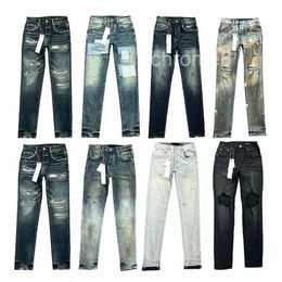 Designer Jeans Men Women Pants Ksubi High Street Retro Paint Spot Slim Feet Micro Elastic Hip-hop Zipper Hole TBF5 TBF5