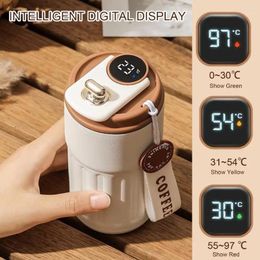 Water Bottles Insulated Drinkware With Temperature Gauge Mug For Beverages Thermal Cup Home Coffee