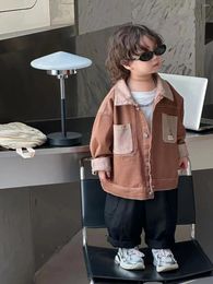 Jackets Boys' Autumn Coat Medium And Small Children's Denim Top Handsome Boy Jacket