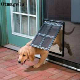 Ramps Lockable Plastic Pet Dog Cat Kitty Door for Screen Window Security Flap Gates Pet Tunnel Dog Fence Free Access Door for Home