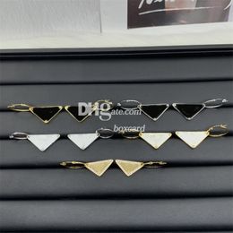 Mental Triangle Earring Dangles Luxury Letter Plated Drop Studs Charm Rhinestone Earrings Studs Fashion Jewellery
