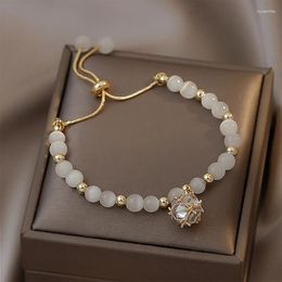 Charm Bracelets Advanced Simple Opals Korean Fashion Jewellery Geometric Zircon Pendant Accessories Bracelet For Woman