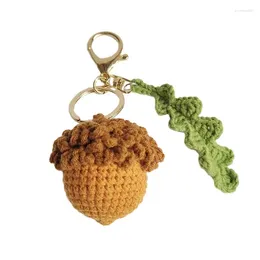 Keychains Trendy Crocheted Acorn Pendant Keychain Charm For Bag Decoration Or DIY Projects F19D