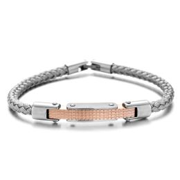 Bracelets RUIMO High Polished Men Luxury 316 Stainless Steel Silver Colour Steel Wire Machine Design Jewellery Bracelet for Men and Women DIY