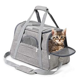 Strollers Soft Pet Carriers Portable Breathable Foldable Bag Cat Dog Carrier Bags Outgoing Travel Pets Handbag with Locking Safety Zippers