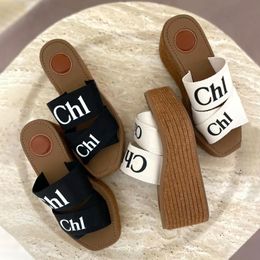 7a top quality sandal slippers woody women shoes slide sandale canva flat Clogs Summer Platform shoes Sliders beach luxury Designer shoe house lady Mule slipper gift