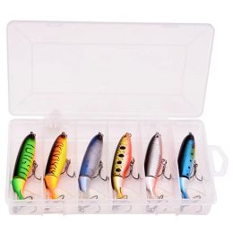 Tanks New 6Pcs with Box Whopper Plopper 100Mm 13G Floating Popper Fishing Lure Artificial Hard Bait Wobbler Rotating Tail Fishing Tack