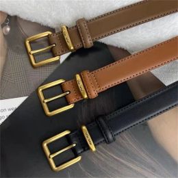 Luxury Designer Casual Narrow Belt For Women Vintage Leather Belts Versatile Decorative Jeans Slim Waistband Needle Buckle Woman Cintura Ceintures Girdle