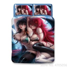 sets Japanese Anime Bedding Set Teenagers Quilt Cover 3D Bikini Sexy Girls Duvet Cover Luxury Single Double Bedspread Bedroom