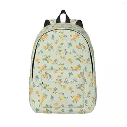Backpack Mint Green & Orange Ditsy Floral Woman Small Backpacks Boys Girls Bookbag Shoulder Bag Portability Laptop Rucksack School Bags