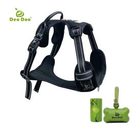 Harnesses Dog Harness Reflective Breathable Pet Harness No Pull Adjustable for Medium Large Dog with Poop Bags Training Accessories