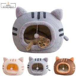 Mats Winter Cute Cat House Warm Sleeping Pet Cat Dog Nest Kitten Cave Cushion Comfort Cat Bed Cat Basket Tent Small Dog Mat Supplies