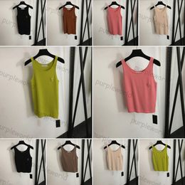 Fashion Knitted Vest For Women Sleeveless Sports Pullover Tank Tops Embroidered Vest T Shirt Tops