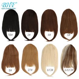 BHF Human Hair Bangs 8inch 20g Front 3 clips in Straight Remy Natural Human Hair Fringe All Colours 240118