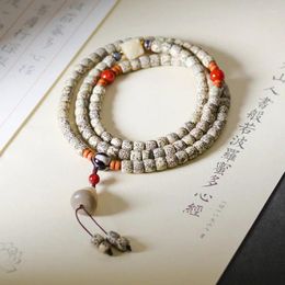 Strand Hainan Stone Jade Material Yin Leather Jadified Bodhi Prayer Beads Bracelet Necklace