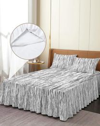 Bed Skirt Abstract Tree Texture Gradient Elastic Fitted Bedspread With Pillowcases Mattress Cover Bedding Set Sheet