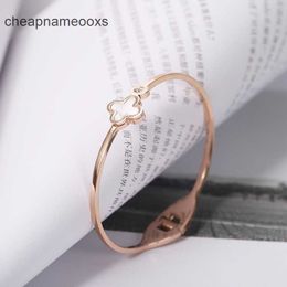 Original 1to1 Van CA version of Korean four leaf clover bracelet rose gold 18k fashionable open hand decoration with diamond inlay womensn ewp ersonalizeds ta2LEO