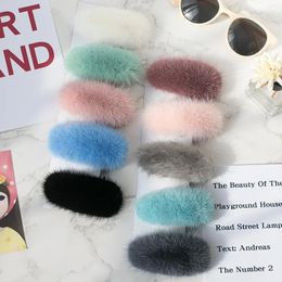 Hair Accessories Barrettes For Girls Luxury And Fashionable Cute Furry Pink