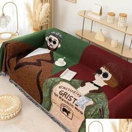 Blankets Textile City American Style Sofa Er Leon The Professional Throw Blanket Home Tassel Decorate Soft Picnic Cam Mat Drop Deliv Dhsek