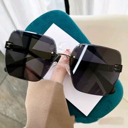 New frameless cut edge gradient sunglasses, UV resistant sunglasses