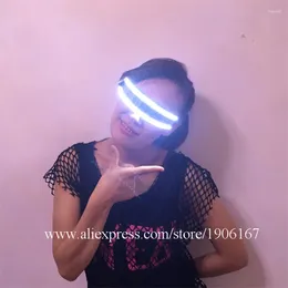 Party Decoration Arrival LED Glasses White Colour Luminous Stage Props For Wedding Sex Woman Scream Costume Parties