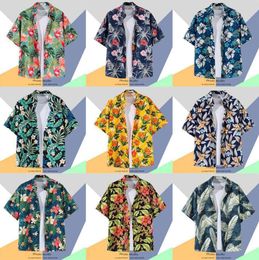 Hawaiian Print Short Sleeve Shirt Men's Beach Special Loose Fancy Top Fashion Brand Clothes