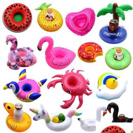 Party Decoration Floating Cup Holder Swim Ring Water Toys Beverage Boats Baby Pool Inflatable Drink Holders Bar Beach Coasters Drop Dhjyz