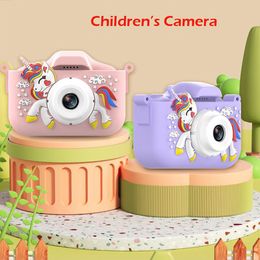 Kids Camera for Girls Unicorn Camera Gift for 3 4 5 6 7 8 Year Children Digital Camera 8X Zoom HD 1080P 32GB SD Card with Pop Purse