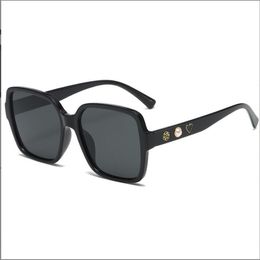 Sunglasses Square Frame Love Camellia Pearl Vintage Premium Ins Flat Mirror Uv Protection Drop Delivery Otpxo