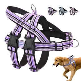 Harnesses Reflective No Pull Dog Harness with Handle Nylon Durable Dog Harness Vest Adjustable For Small Medium Large Dogs Pet Pitbull