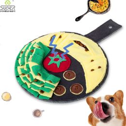 Toys Pet Dog Sniffing Toy Mat Slow Eating Dog Bowl Plate Puzzle Feeder Toys Increase Iq Interactive Squeaky Plush Snuffle Training