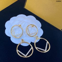 Designer de luxo pendurado carta círculo brincos estilo clássico high end alta qualidade jóias festa casamento presente noiva