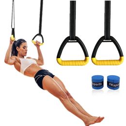 Gymnastics Rings with Adjustable Straps for Adult Child Full Body Strength Training Pull Ups Fitness Exercise Crossfit Workout 240127