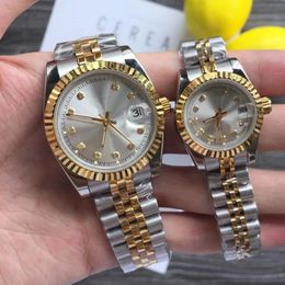 Gold mixed silver luxury watch men women watches blue dial Classic Automatic Movement Mechanical 28mm 36mm 41mm Fashion Mens Women257L