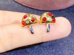 Stud Earrings Arrival Real Natural Ruby Earring 925 Sterling Silver Fine Jewellery For Men Women