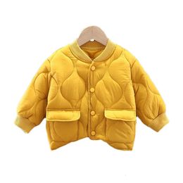 Kids Sportswear Winter Baby Girl Clothes Children Fashion Solid Thick Jacket Toddler Casual Costume Infant Cotton Boys Coat 240123