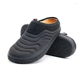 Slippers Fashionable And Versatile Mens Casual For Winter Protection Warm Home Waterproof Cotton Shoes EVA