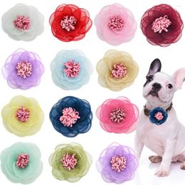 Dog Apparel 30PS Flower Bows Collar Accessories Bulk Slidable Grooming Colourful For Small Dogs Cats Bow Tie Pets