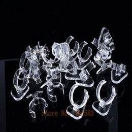 100 pcs Clear view elastic-C circle Plastic Ring Display Stand Holder Rack Tabletop Decoration Stand MX200810266M