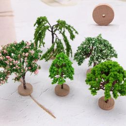 Decorative Flowers 1PC Dollhouse Minature Mini Artificial Tree Miniature Fairy Garden Doll Home Houses Decoration Landscaping Decor DIY
