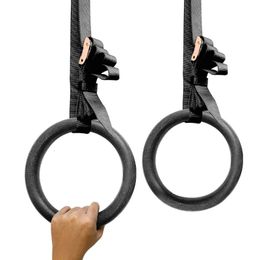 Portable 28mm Fitness Gymnastic Rings With Adjustable Buckles Straps For Indoor Gym Pull-up Shoulder Strength Training Equipment 240125