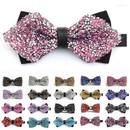 Bow Ties Luxury Rhinestone For Men Pre-Tied Sequin Bowties Fashion Wedding Party Shinning Crystal Butterfly Collar Tie