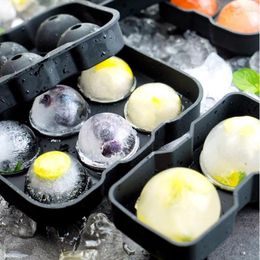 Baking Moulds Large Sphere Ice Mould Tray - Whiskey Maker Makes 4 5cm Balls Flexible Silicone Cube281f