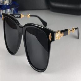 New popular retro men sunglasses MELICE punk style designer classic square frame with leather box coating reflective anti-UV lens 256T