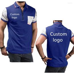 Men's Polos Custom Logo Top Quality Lapel Men Short Sleeves Summer Polo Shirts Cotton Harajuku Street T-Shirt