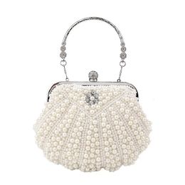 Pearl Clutch Bags Women Purse Ladies white Hand Bags Evening Bags for Party Wedding black Shoulder Bag Bolsa Feminina 240119