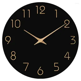 Wall Clocks 12 Inch Battery Operated Wood Simple Clock Silent Non Ticking Wooden Modern (1 Pcs)