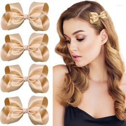 Hair Accessories Ncmama 2Pcs/set Gold Ribbon Bows Clip For Baby Girls Cute Handmade Bowknote Hairpins Barrettes Headwear