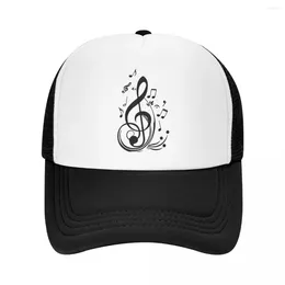 Ball Caps Punk Music Notes Trucker Hat Men Women Breathable Baseball Cap Summer Sports Hats Snapback