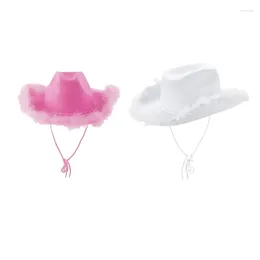 Berets Feather Cowboy Hats Hat For Women Western Model Show Wedding Party Poshoot Supplies